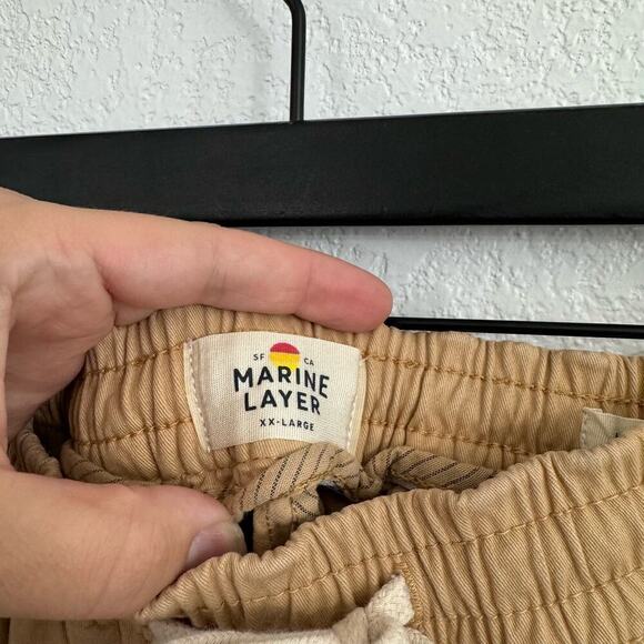 Marine Layer Saturday Athletic Fit Drawstring Waist Pants Faded Khaki Tan XXL - Picture 13 of 16